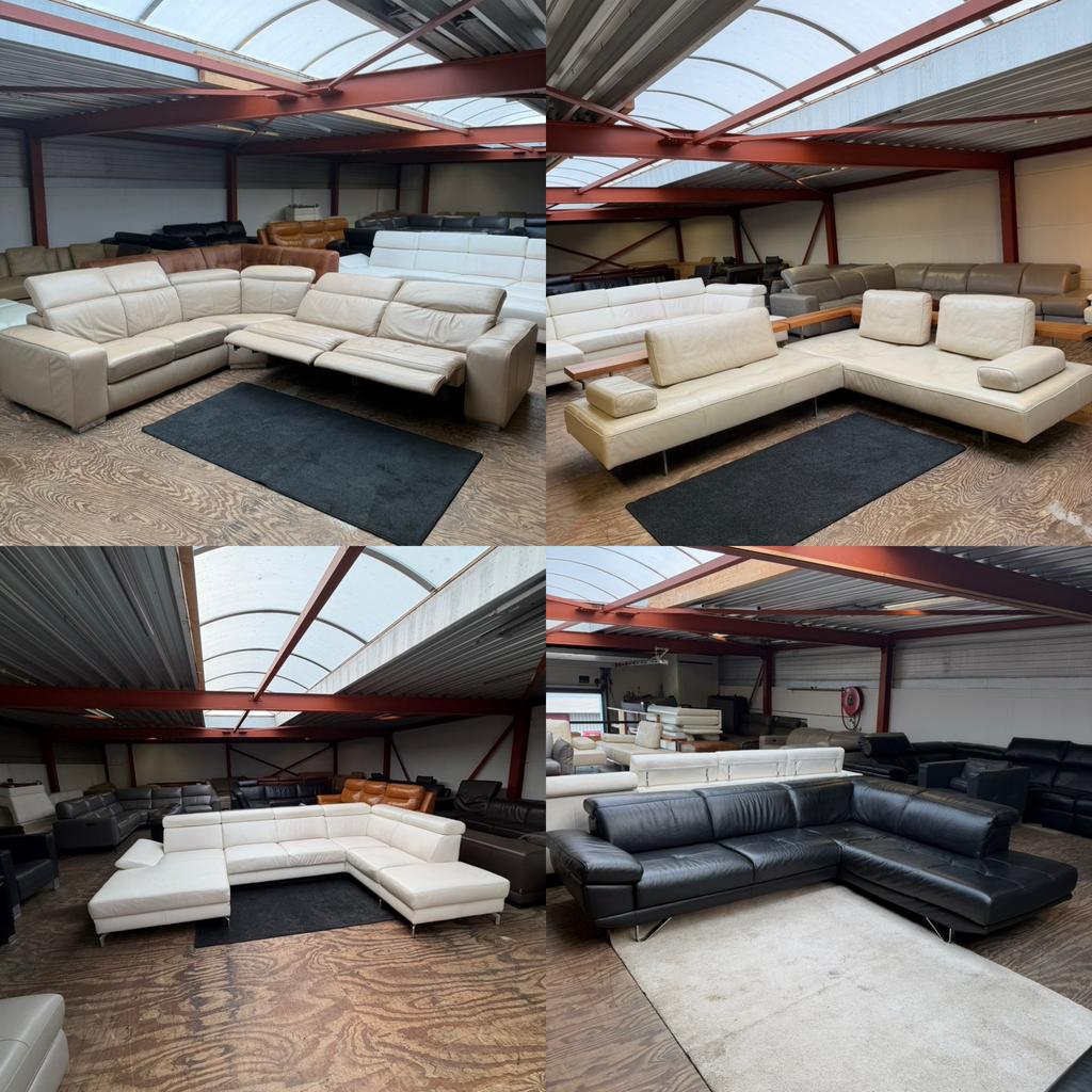 Grote collectie kwaliteit design leren hoekbank banken bank, Huis en Inrichting, Banken | Bankstellen, Zo goed als nieuw, Hoekbank