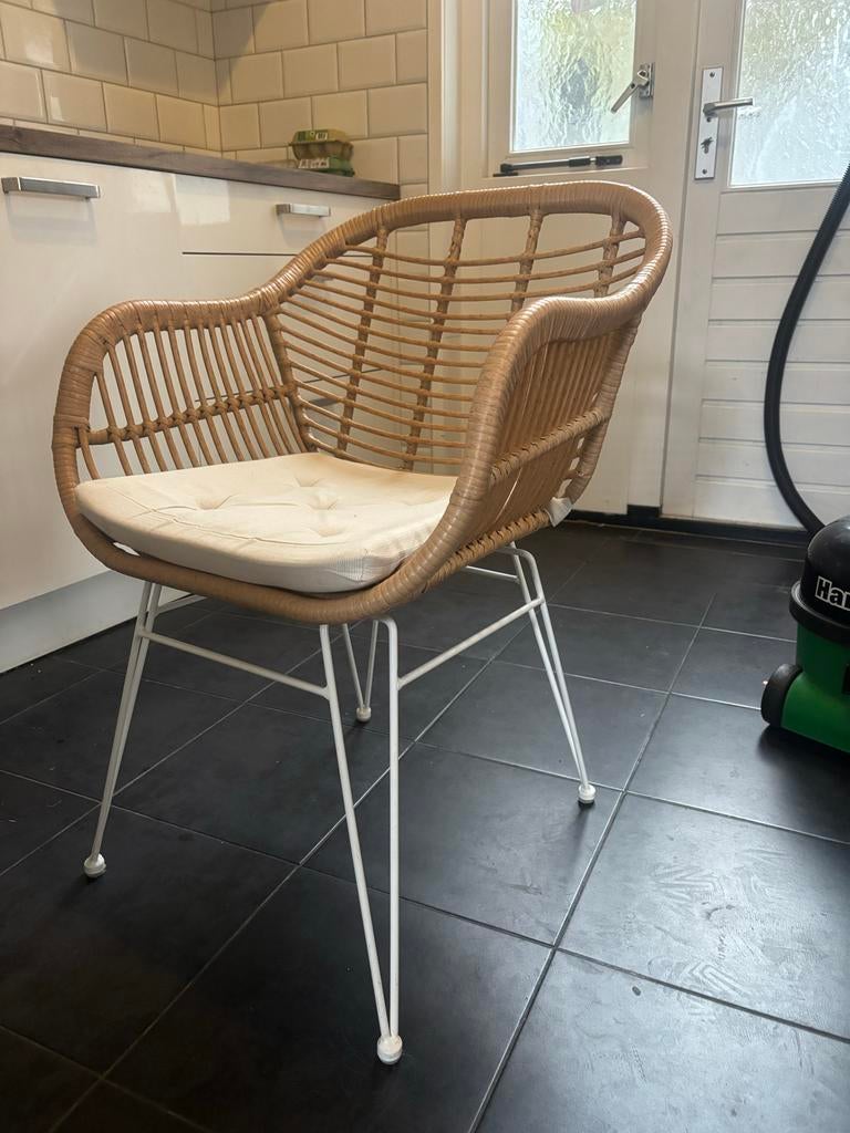 4 comfortabele luxe stoelen van Westwing, Huis en Inrichting, Stoelen, Ophalen, Gebruikt, Wit, Riet of Rotan