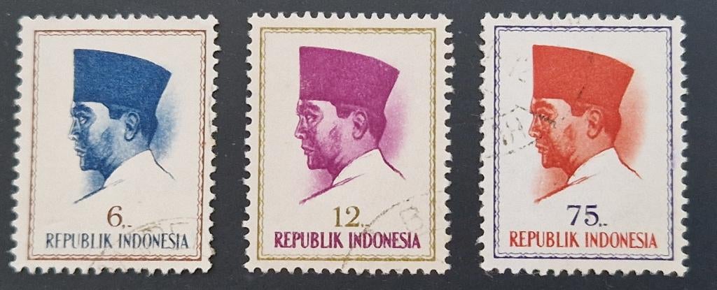 Indonesie 1964 - ZBL 424-425-430  - President Soekarno, Ophalen of Verzenden, Gestempeld, Zuidoost-Azië
