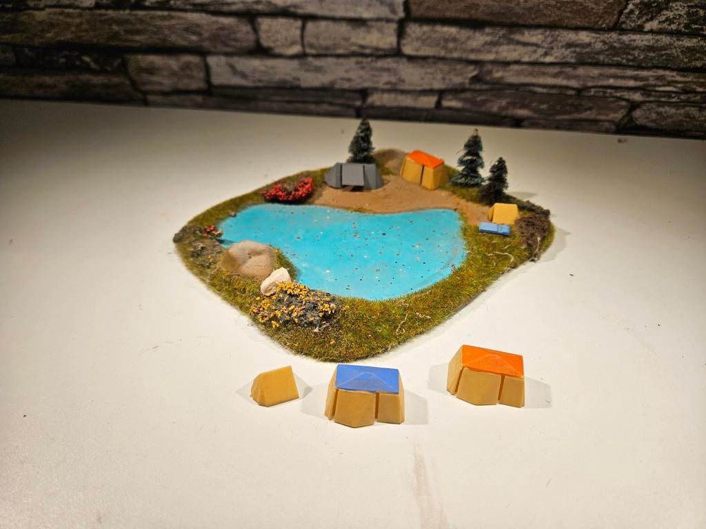 Camping met vennetje N spoor modeltrein 1:160, Ophalen of Verzenden, Gelijkstroom of Wisselstroom, Brug, Tunnel of Gebouw, Overige merken