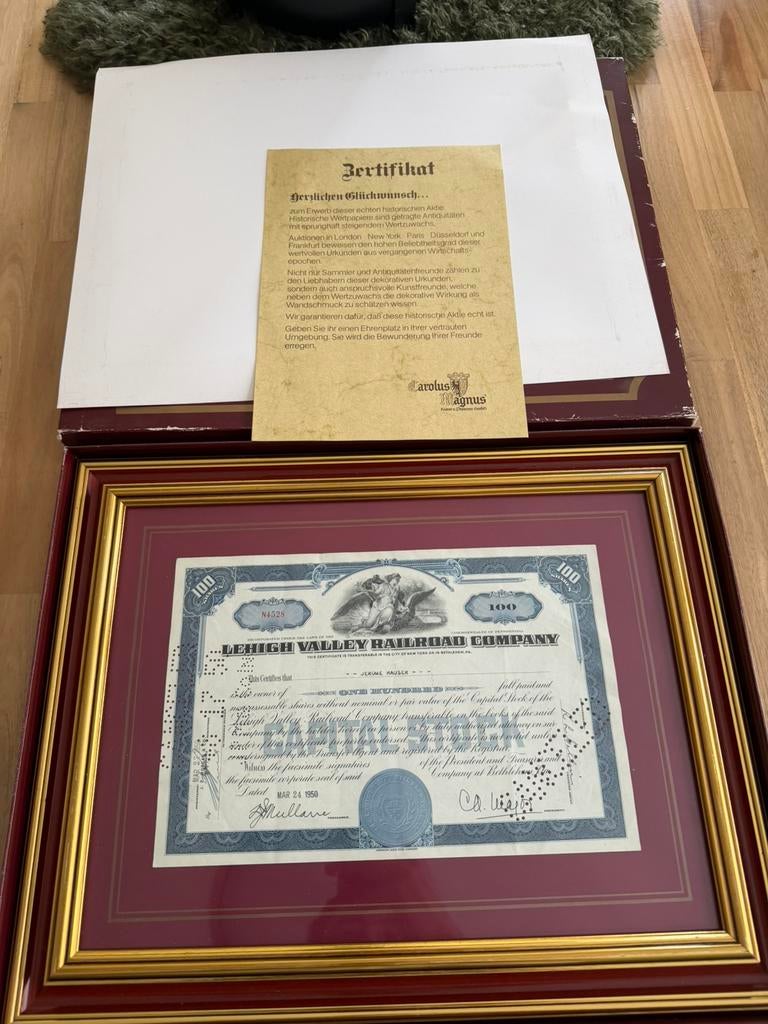 Aandeel - 1950 Lehigh Valley Railroad Company, Ophalen of Verzenden, 1920 tot 1950, Certificaat van aandeel