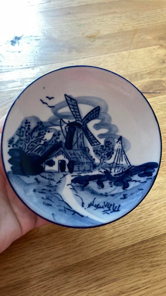 Sierlijk wandbordje - Molen - Delfts blauw, Antiek en Kunst, Ophalen of Verzenden