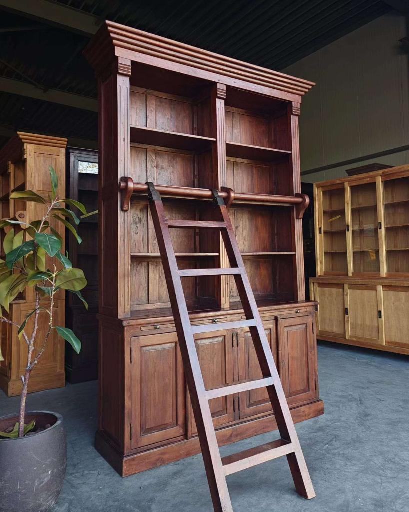 Teak Boekenkast | Hoge Bibliotheekkast Teakhout #0564, Niet ingevuld, 200 cm of meer, 150 tot 200 cm, Niet ingevuld