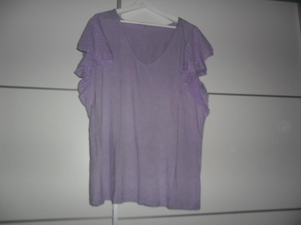 MS Mode Paars Top Met Dots Mouwen Maat XXL, Kleding | Dames, Tops, Paars, Maat 46/48 (XL) of groter, Ophalen of Verzenden, Zo goed als nieuw