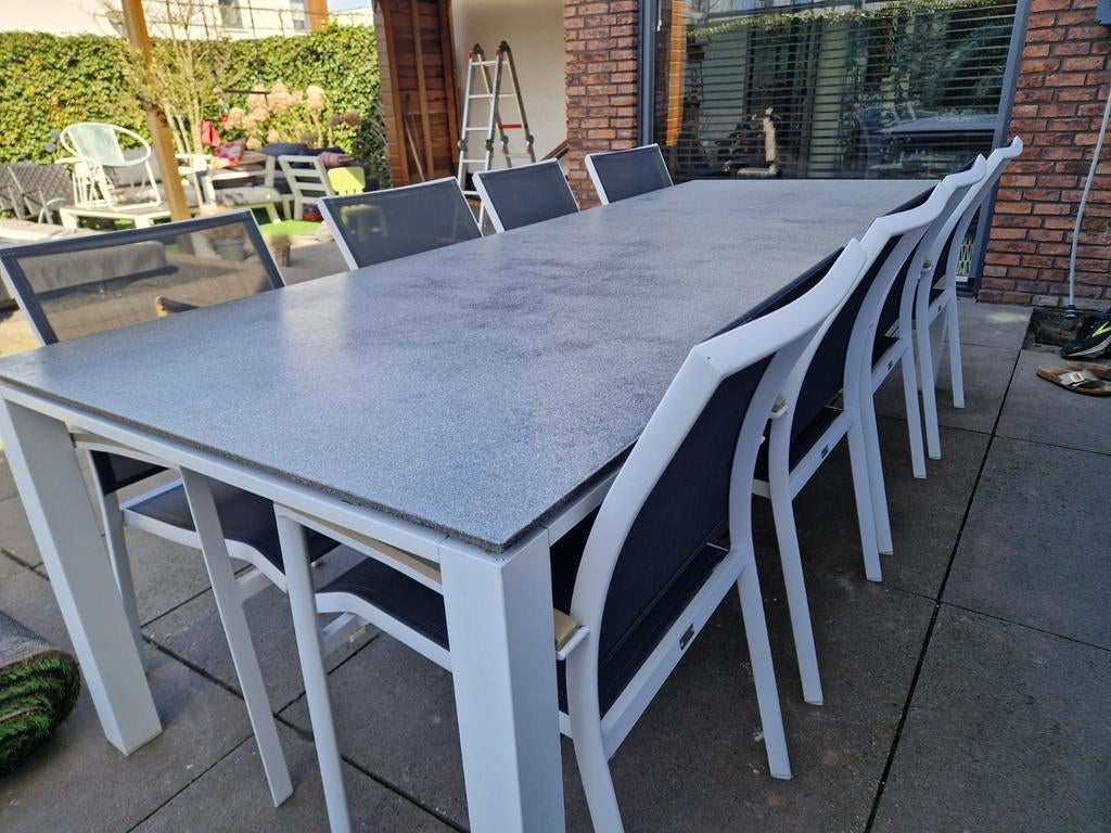 Life tuinset met tafel en 8 stoelen, Ophalen of Verzenden, Gebruikt, Aluminium
