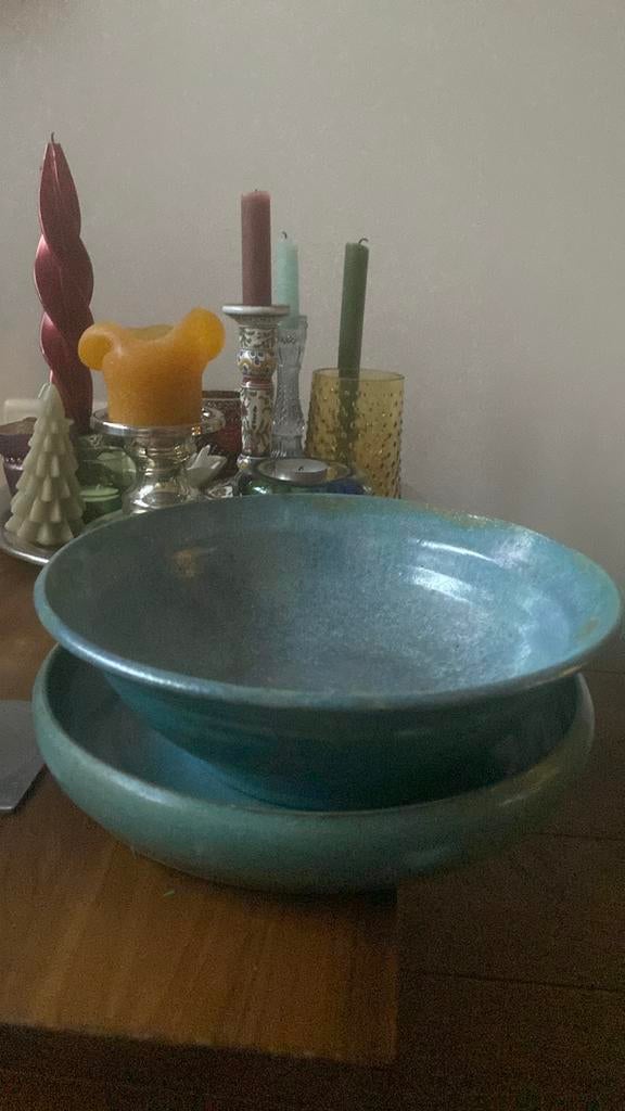 2 handgemaakte kunst schalen Rabobank de Mookerheide, Ophalen of Verzenden