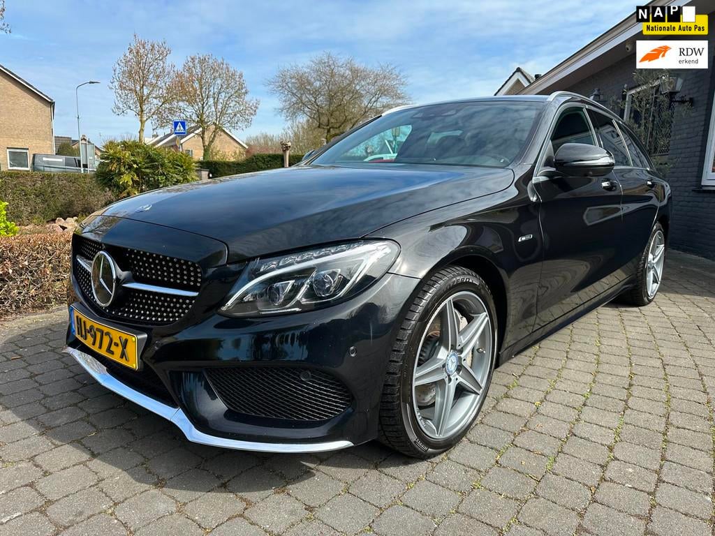 Mercedes-Benz C-klasse Estate 350 e AMG, Luchtvering, Memory, Automaat, Achterwielaandrijving, Gebruikt, Zwart