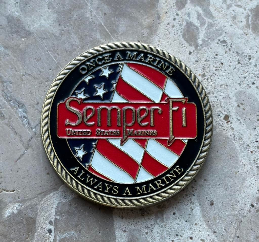 US Marine Corps coin, Verzamelen, Verzenden, Marine, Amerika, Embleem of Badge