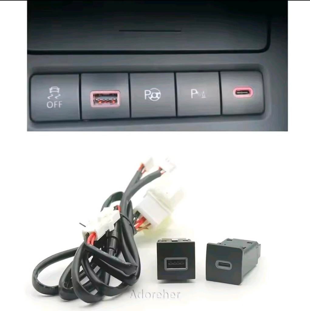 2x USB  Type C PD Snellaad Socket voor VW Golf 6/5 Jetta, Ophalen of Verzenden, Nieuw