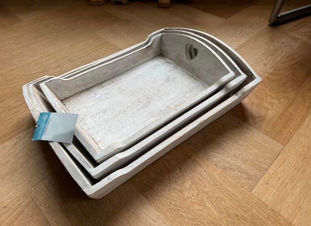 Set 3 nieuwe dienbladen, hout, in 1 koop, Ophalen of Verzenden, Nieuw, Rechthoekig, Hout