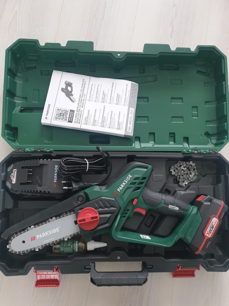 Parkside 20v accu kettingzaag, Doe-het-zelf en Verbouw, Ophalen, Kettingzaag, Nieuw, Parkside