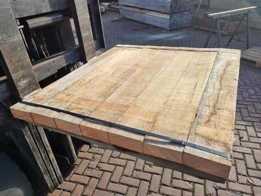 7 Hardhouten balken 6.5x15.0 cm 1.15 meter - nr: HB16