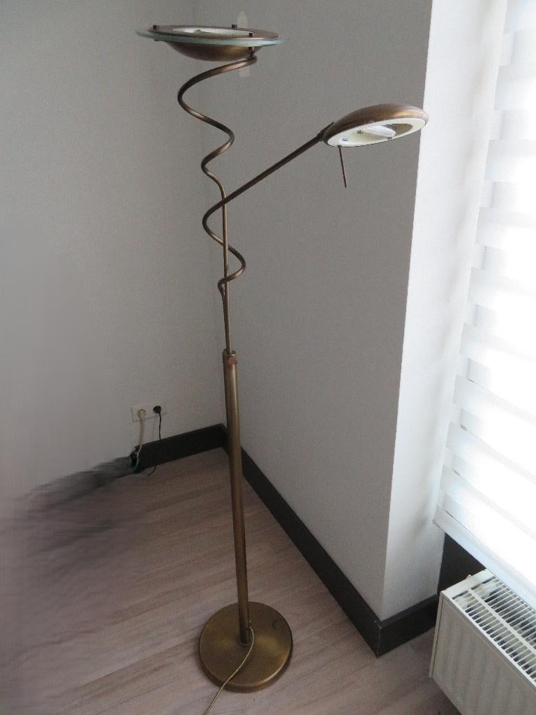 dubbele staande lamp / vloerlamp, Huis en Inrichting, Lampen | Vloerlampen, Ophalen, Gebruikt, Overige materialen, 150 tot 200 cm
