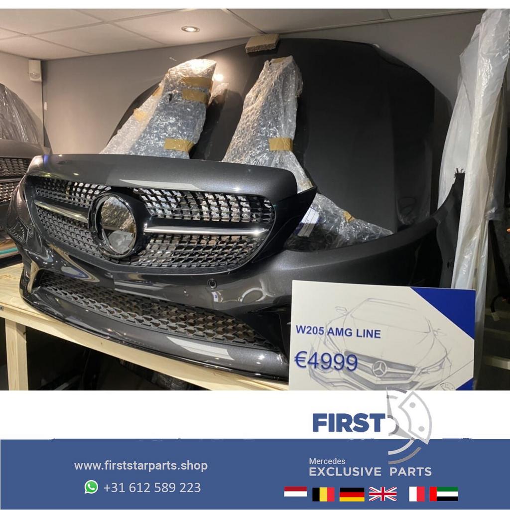 W205 C205 FACELIFT C43 AMG VOORKOP Mercedes C Klasse FRONT 2, Gebruikt, -, Voor, Ophalen of Verzenden