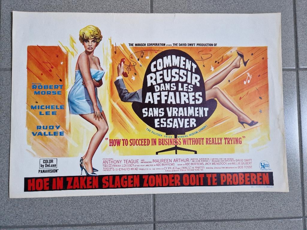 filmaffiche How To Succeed In Business... filmposter, Rechthoekig Liggend, Ophalen of Verzenden, Zo goed als nieuw, A1 t/m A3