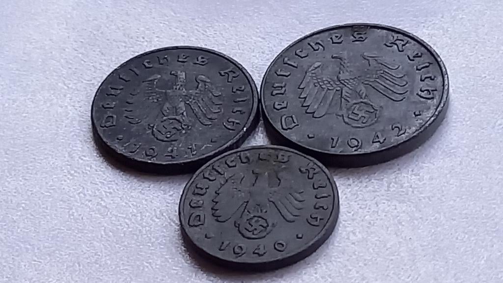 WO2 setje oorlogsgeld zink nazi duitsland 1, Ophalen of Verzenden, Duitsland, Setje