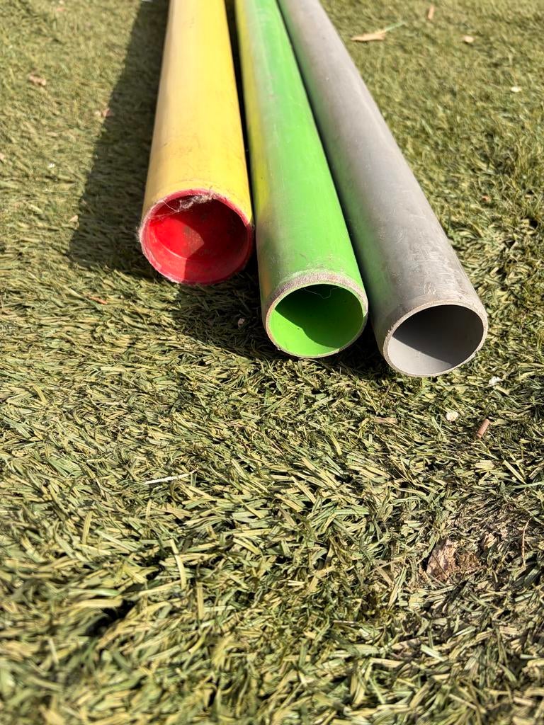 Gebogen buizen nutsvoorzieningen/mantelbuizen PVC 3 stuks, Ophalen, Overige materialen, Bochten, Gebruikt