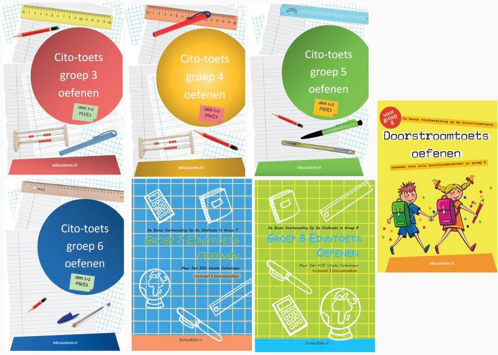 Schooltoetsen oefenen (begrijpend lezen, rekenen en spelling, Boeken, Ophalen of Verzenden, Zo goed als nieuw, Overige niveaus