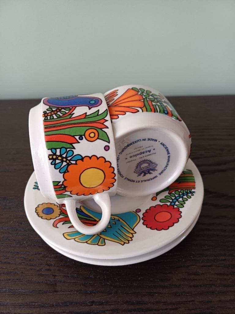 Acapulco Villeroy & Boch 2 espresso kop en schotels, Huis en Inrichting, Keuken | Servies, Ophalen of Verzenden, Zo goed als nieuw