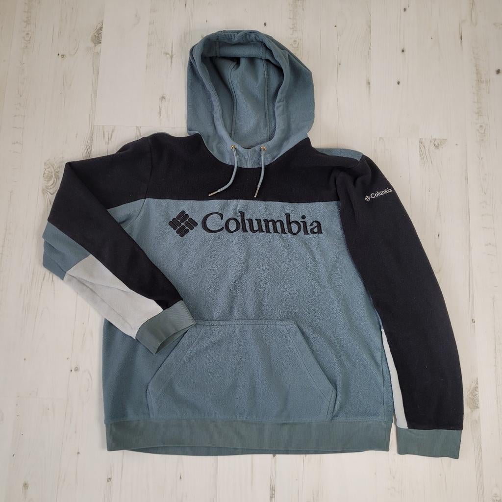 Columbia fleece hoodie trui heren L blauw zwart, Maat 52/54 (L), Columbia, Blauw, Ophalen of Verzenden