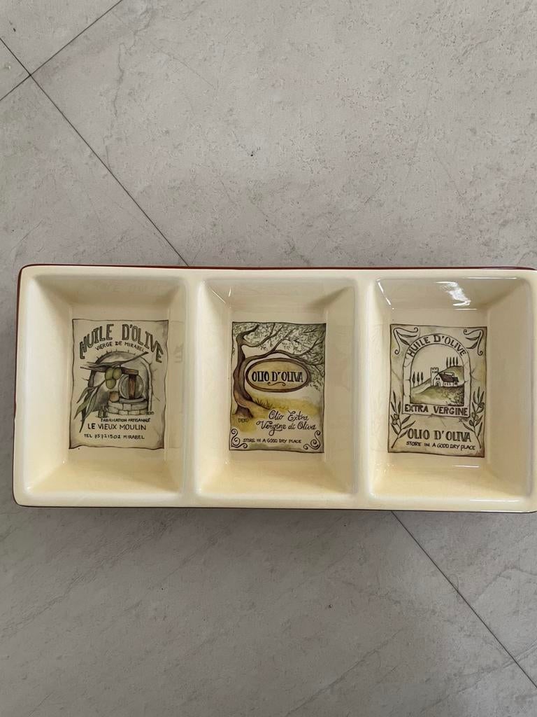 Jet Ter Steege 3 vaks schaal, Huis en Inrichting, Keuken | Servies, Verzenden, Overige stijlen, Aardewerk, Schaal of Schalen