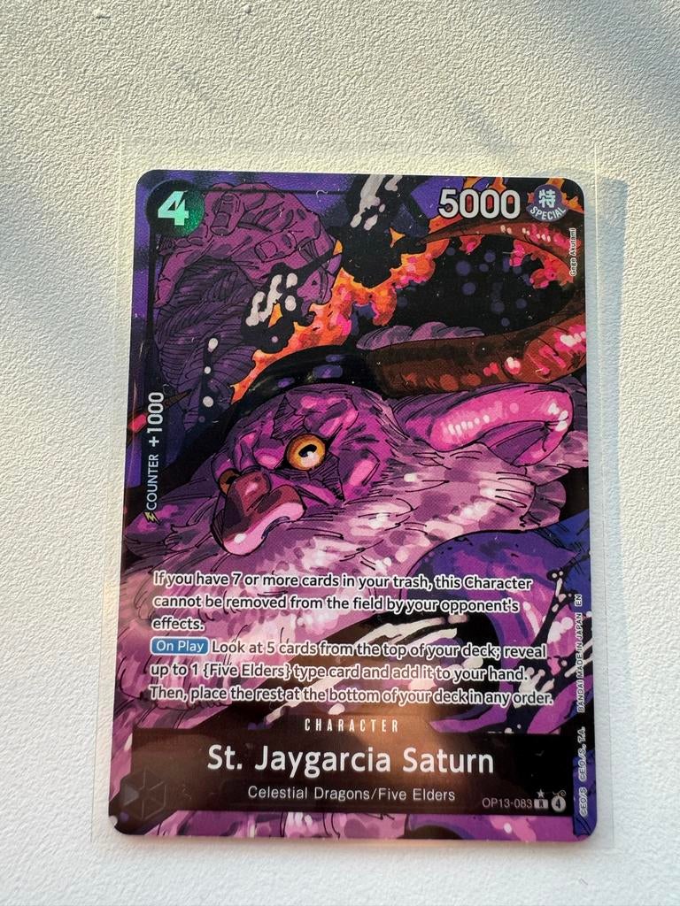 One Piece TCG St. Jaygarcia Saturn OP06-083 SR, Ophalen of Verzenden, Nieuw, Losse kaart