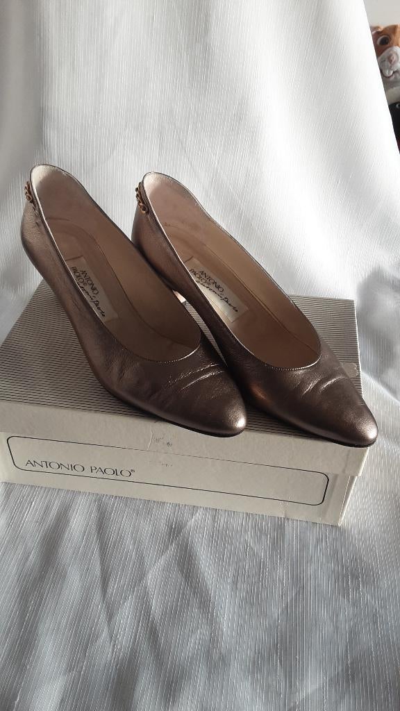 ANTONIO PAOLO gouden pumps, maat 37, leer, Kleding | Dames, Schoenen, Pumps, Overige kleuren, Ophalen of Verzenden, Zo goed als nieuw