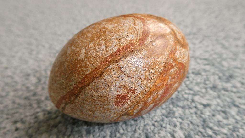 Ei keramiek bruingestreept; 3 eieren marmer, bal marmer., Huis en Inrichting, Woonaccessoires | Overige, Zo goed als nieuw, Verzenden