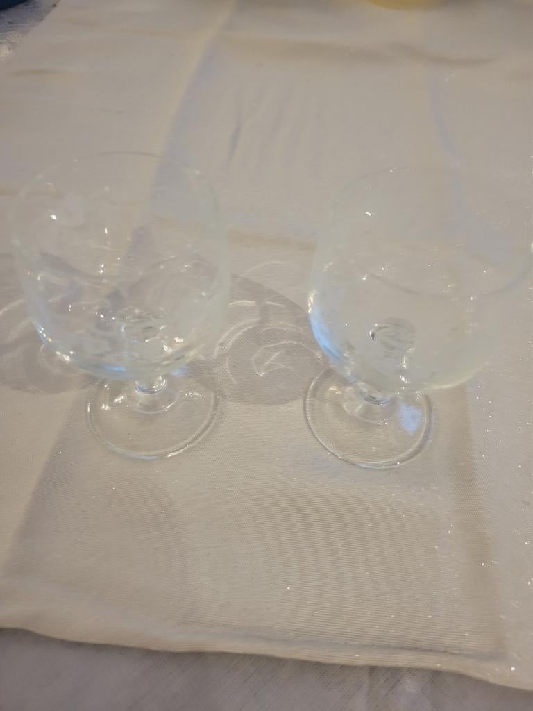 Set van 2 vintage glazen met druivenmotief, Verzamelen, Ophalen of Verzenden, Zo goed als nieuw, Overige typen