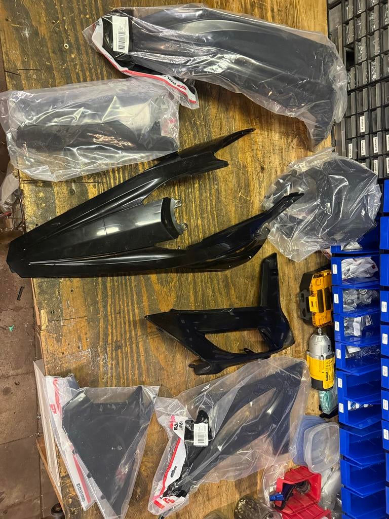 Beta RR motor 125cc tot 480cc Kappenset Zwart 2020-2022, Nieuw, Kap, Beta, Beta