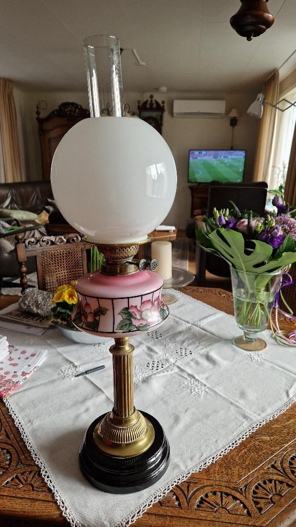 Antieke duplex Olielamp, Antiek en Kunst, Antiek | Lampen, Ophalen