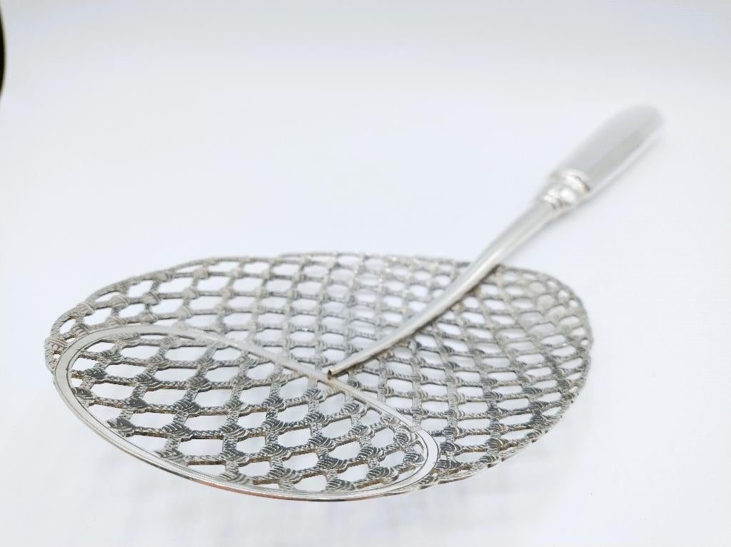 Zilveren visschep, fa. N.S. Visser en Co, 's-Hertogenbosch, Antiek en Kunst, Antiek | Bestek, Verzenden