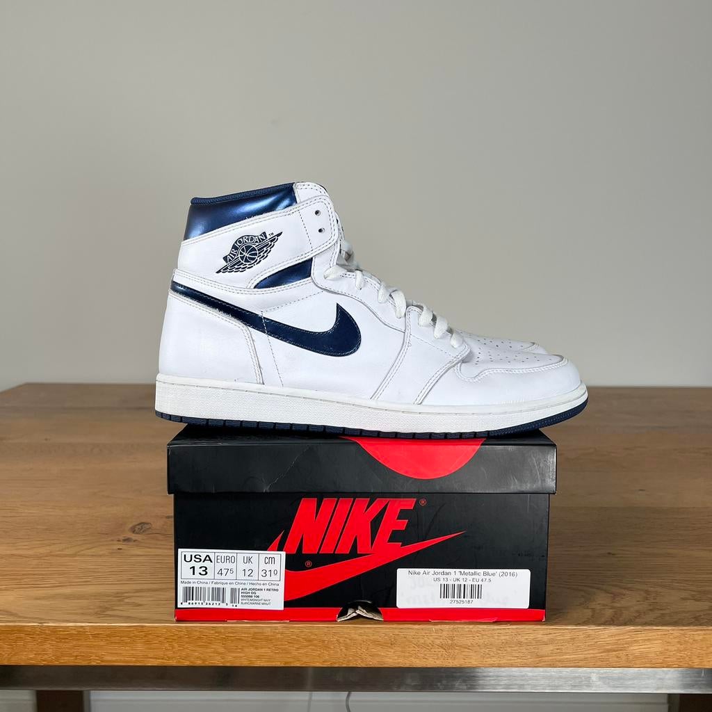 Nike Air Jordan 1 'Metallic Blue' (2016) US13 | EU47.5, Kleding | Heren, Schoenen, Gedragen, Sneakers of Gympen, Blauw, Ophalen of Verzenden