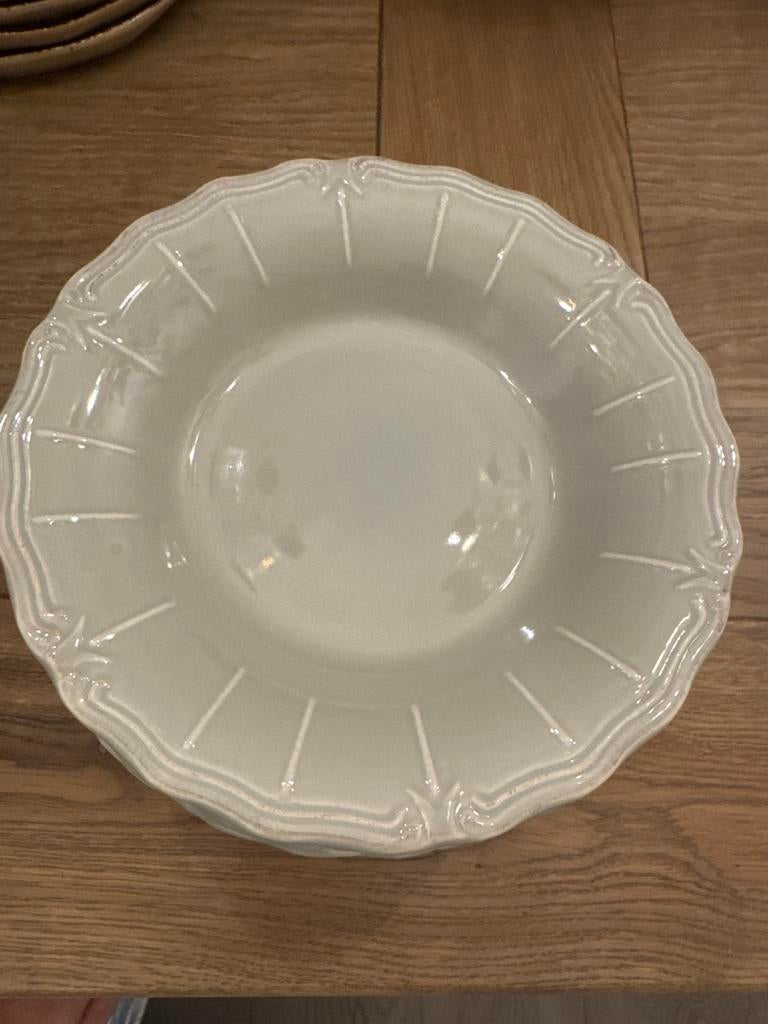 10 Vintage Zachtgroene Diepe Borden, Ophalen, Gebruikt, Bord(en), Overige stijlen