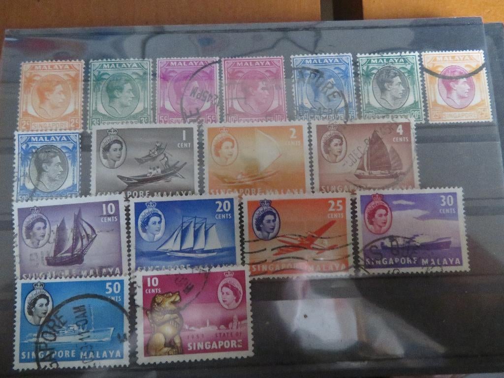 22A Postzegels Singapore Malaya, Ophalen of Verzenden, Gestempeld, Zuidoost-Azië