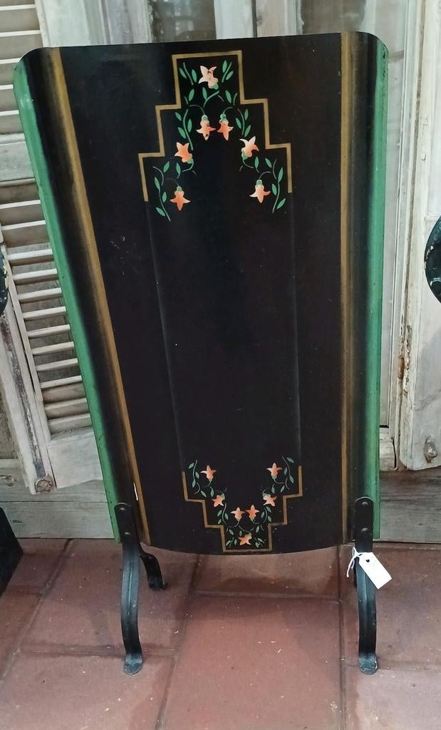 Zwart haardscherm met bloemen, scherm, kamerscherm, Ophalen