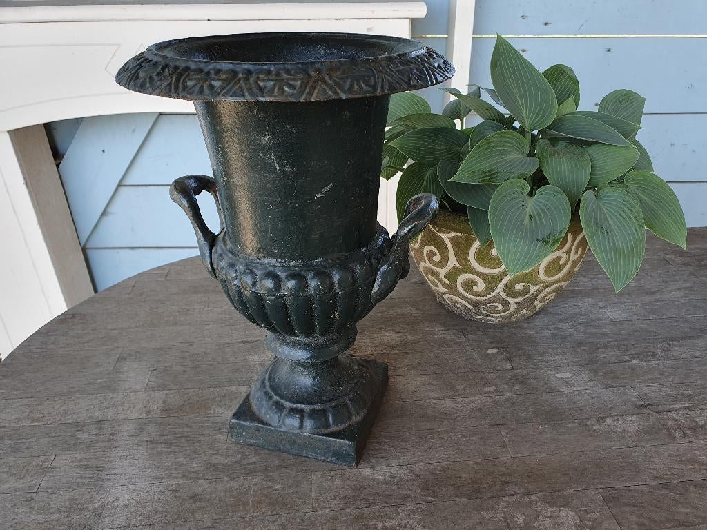 Brocante tuinvaas groen, Gebruikt, *, *, Ophalen