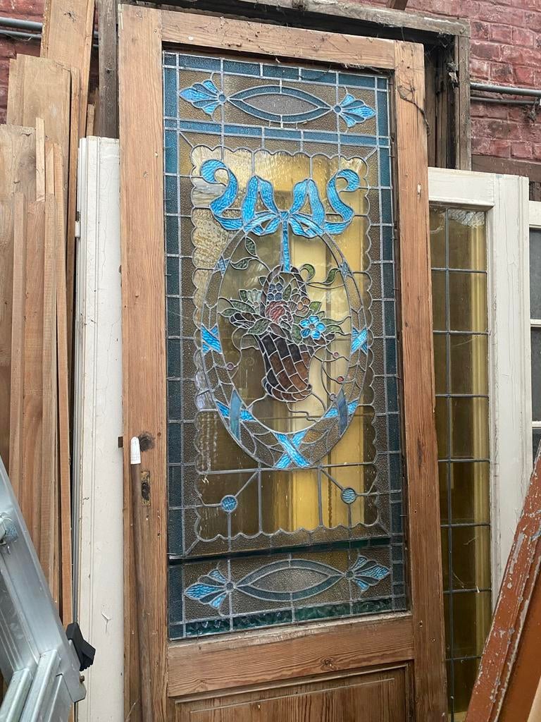 Art Nouveau/Art Deco Glas in Lood Raam, Ophalen of Verzenden