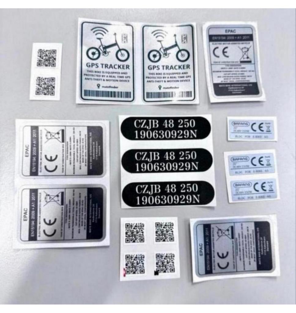 MATE X 250W Epac vervanging stickers sticker-set voor E-Bike, Ophalen of Verzenden, Nieuw