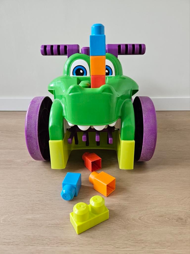 Fisher Price Mega Bloks Krokodil wagen, Kinderen en Baby's, Speelgoed | Fisher-Price, Zo goed als nieuw, Auto of Voertuig, Ophalen of Verzenden
