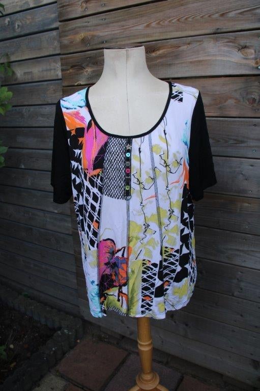 T-shirt zwart/ kleur Pause Cafe mt XL Vaste prijs, Zwart, Maat 46/48 (XL) of groter, Ophalen of Verzenden, Zo goed als nieuw