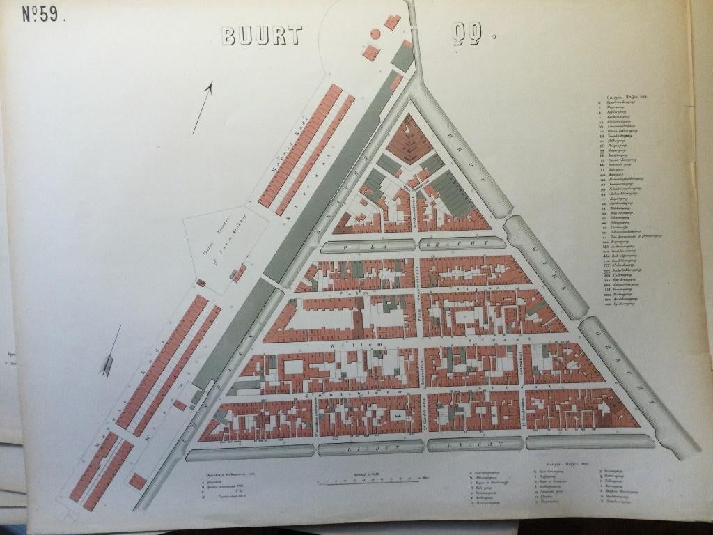 AMSTERDAM, Jodenbuurt, Willemstraat e.o., 1876., Antiek en Kunst, Kunst | Etsen en Gravures, Verzenden