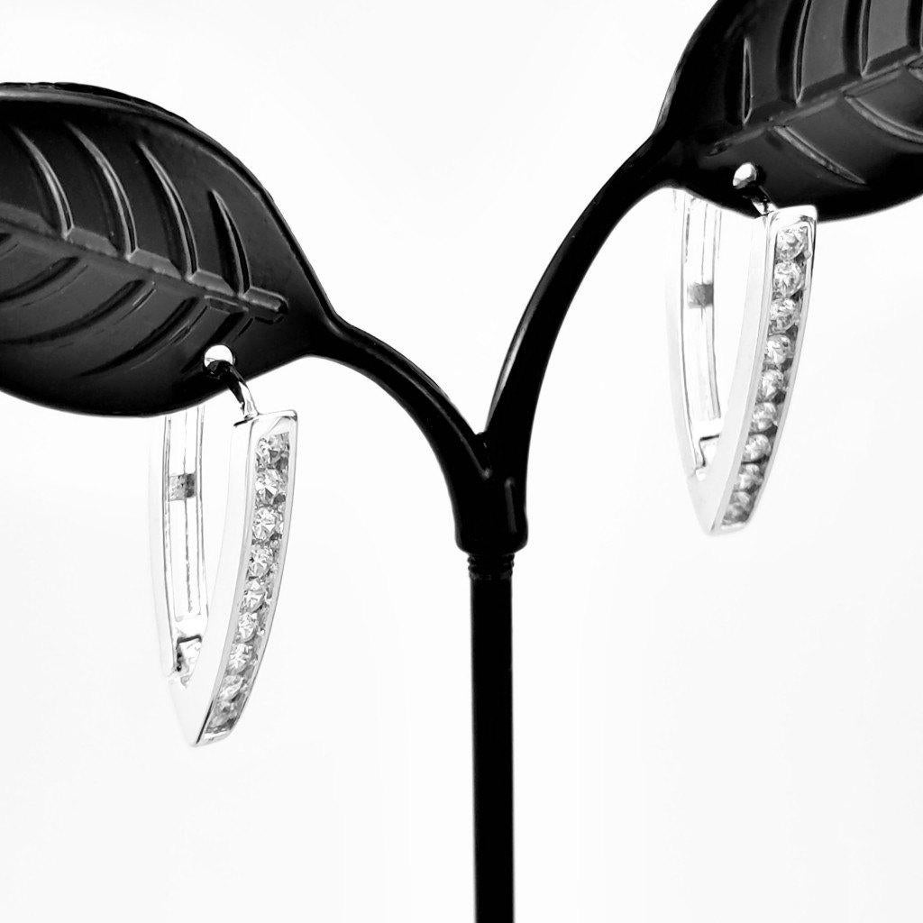 Xuping Jewelry Gerhodineerd V-Oorbellen - Dames, Met kristal, Overige materialen, Hangers, Birgitta-Gracht 33, 6465 EL Kerkrade, Nederland
