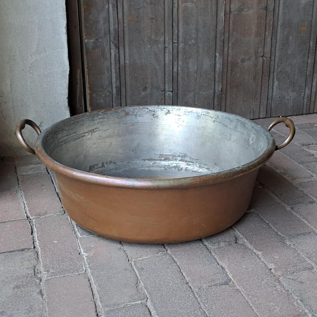 Brocante oude confiturepan koperen confiture pot *Etage3*, Gebruikt, ., Ophalen of Verzenden, .