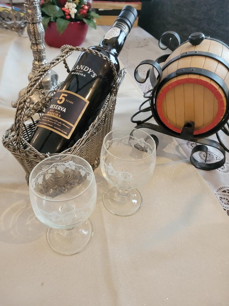 Vintage Wijnrek met Flessen en Glazen, Ophalen of Verzenden, Gebruikt, Frankrijk, Overige typen