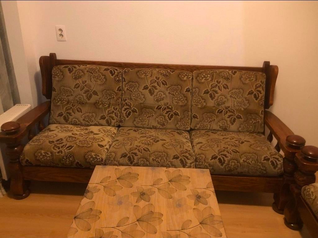 Bankstel met tafel, Ophalen, Gebruikt, Klassiek, Driepersoons