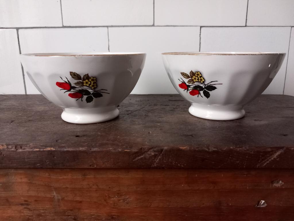 oude Franse kommetjes, antieke spoelkom brocante rozen facet, Ophalen