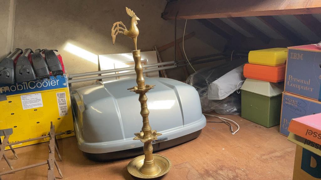 Koperen olielamp (srilanka india), Ophalen of Verzenden