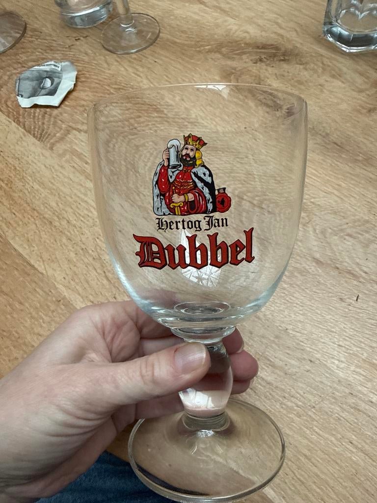 Hertog Jan Dubbel Bierglas, Verzamelen, Ophalen, Zo goed als nieuw, Glas of Glazen, Hertog Jan