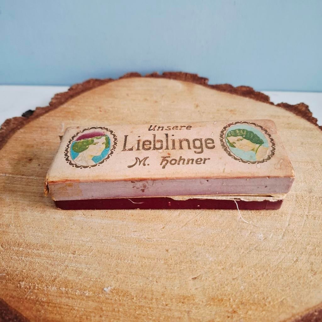 Vintage decoratief doosje voor mondharmonica, Ophalen of Verzenden, Gebruikt, Met koffer of doosje